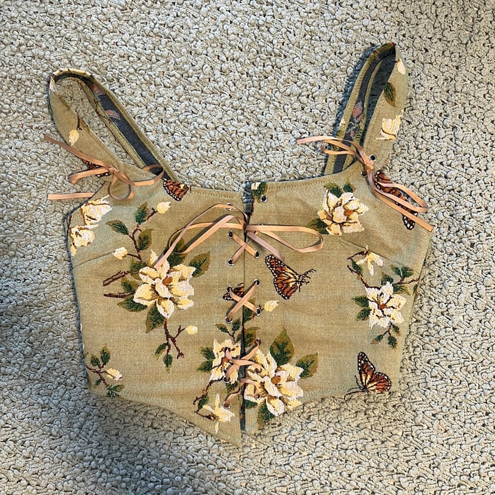 Cider butterfly floral corset